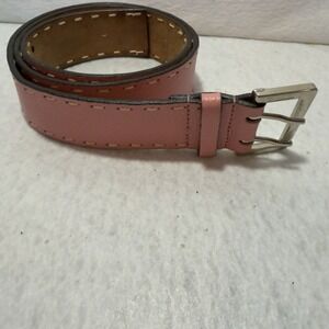 BCBG Max Azria Pink Leather Belt Made in England Double Prong Size Small